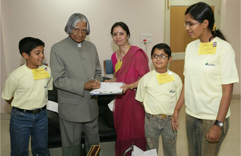 Aloha student with EX Prime Minister Mr.Abdul kalam